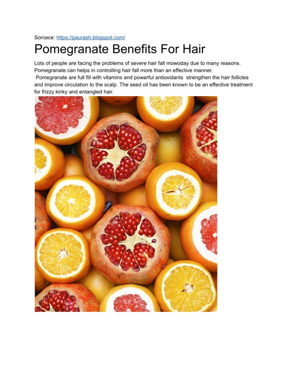 Pomegranate Benefits For Hair