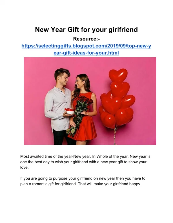 Best New Year Gift for your girlfriend