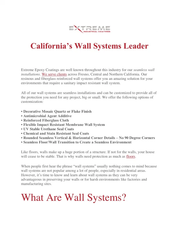 California Wall Systems