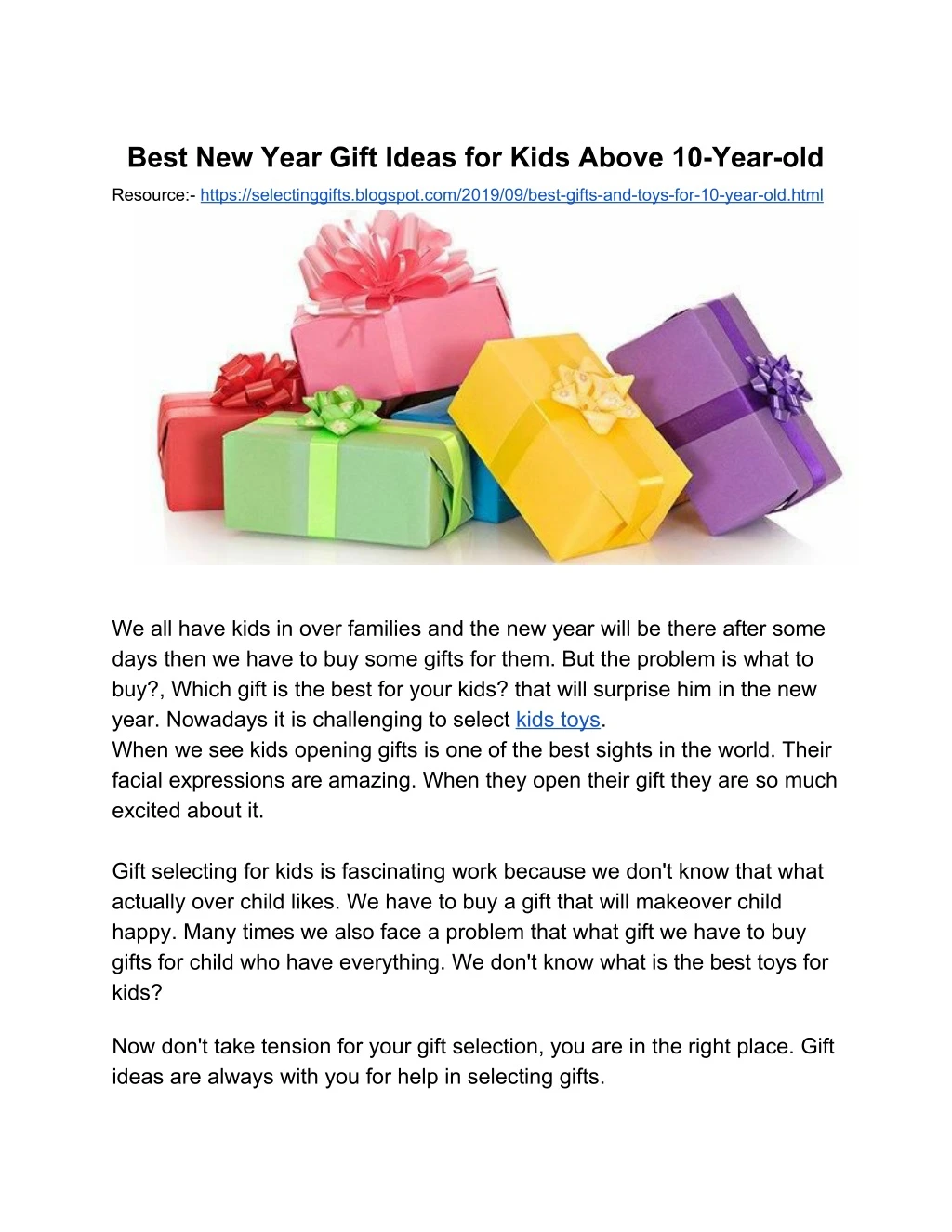 best new year gift ideas for kids above 10 year