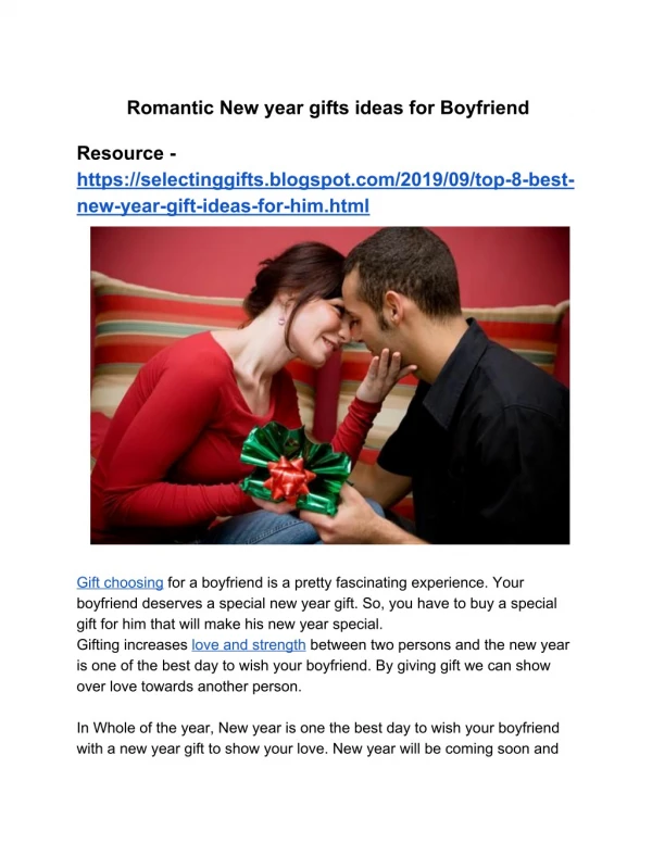 Romantic New Year 2020 Gifts Ideas For Boyfriend