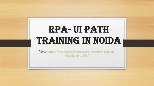 rpa ui path training in noida