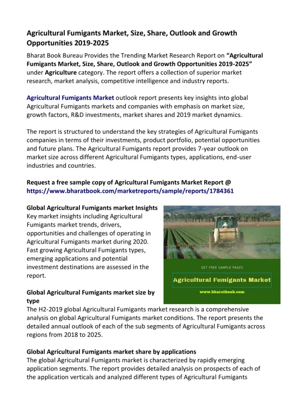Agricultural Fumigants Market Research Report 2019-2025