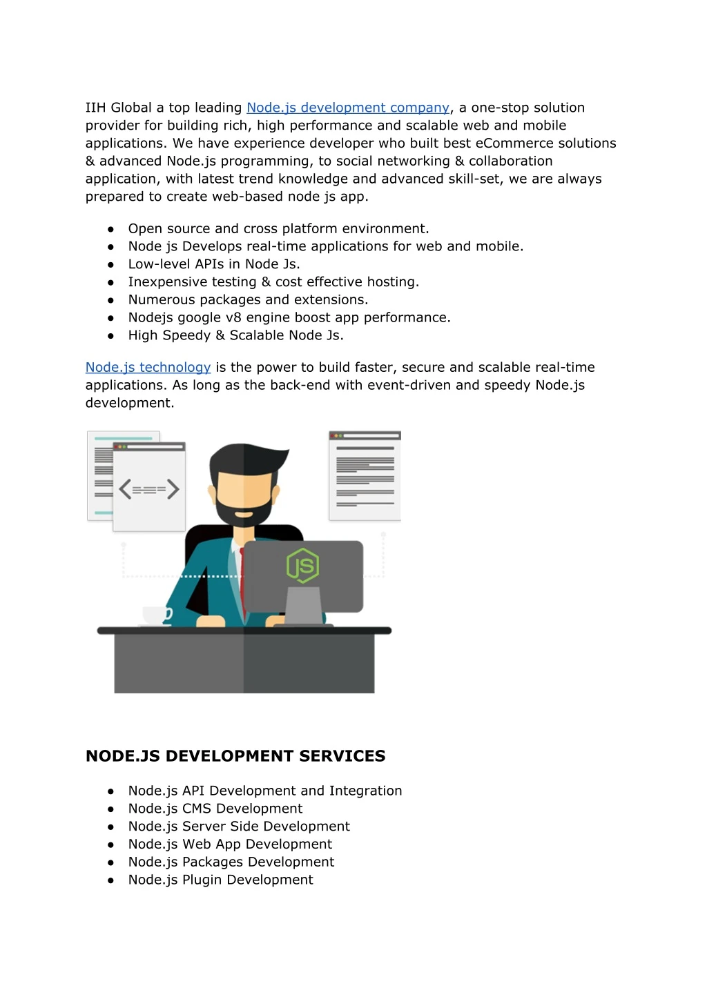iih global a top leading node js development