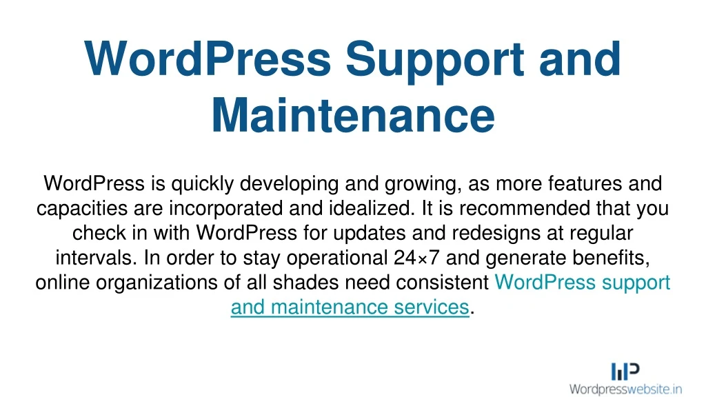 wordpress support and maintenance