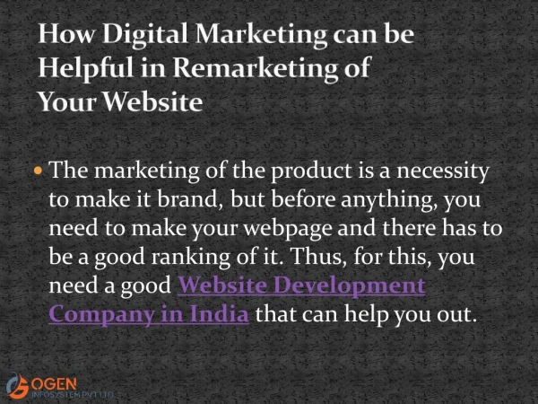 How Digital Marketing can be Helpful in Remarketing of Your Website