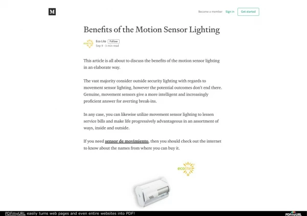 Benefits of the Motion Sensor Lighting - Ecolite