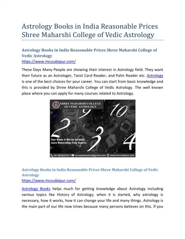 Astrology Books in India Reasonable Prices Shree Maharshi College of Vedic Astrology