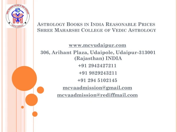 Astrology Books in India Reasonable Prices Shree Maharshi College of Vedic Astrology