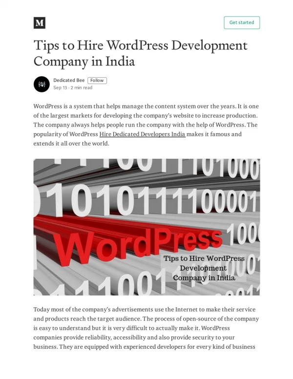 Tips to Hire WordPress Development Company in India