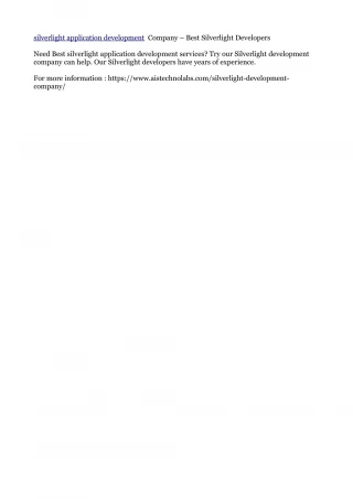 Silverlight Development Company – Best Silverlight Developers - slide 1