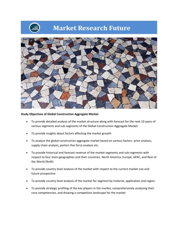 Construction Aggregate Market Global Research Report - Forecast 2024