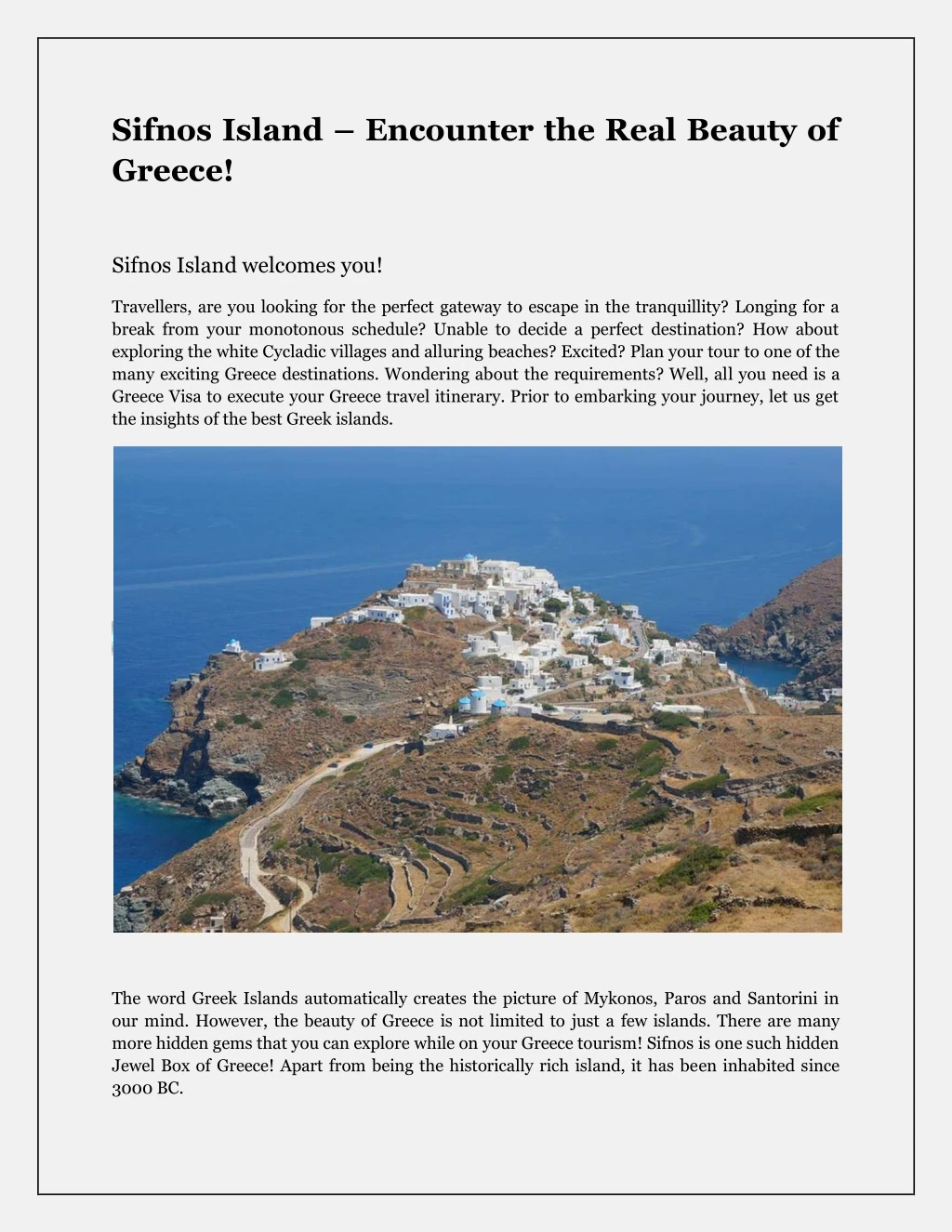 sifnos island encounter the real beauty of greece