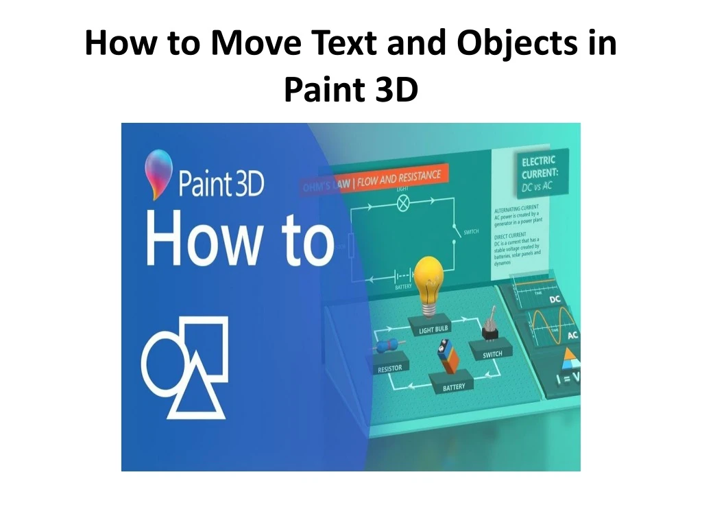 how to move text and objects in paint 3d