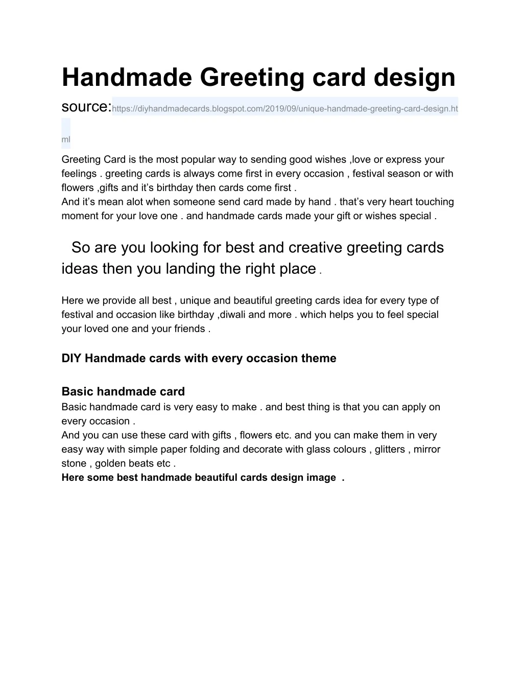 handmade greeting card design source https