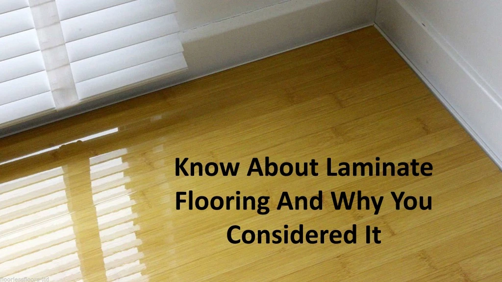 know about laminate flooring