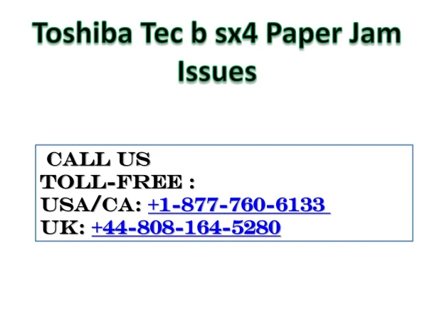 Toshiba Tec b Sx4 Paper Jam Issue