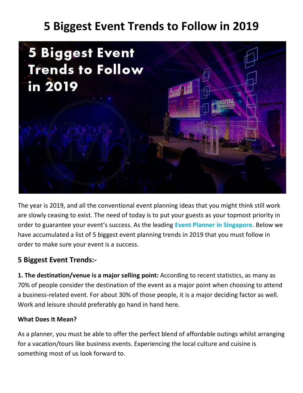 5 biggest event trends to follow in 2019