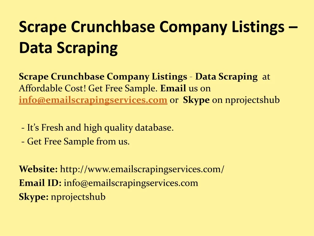 scrape crunchbase company listings data scraping