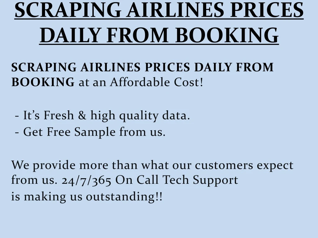 scraping airlines prices daily from booking