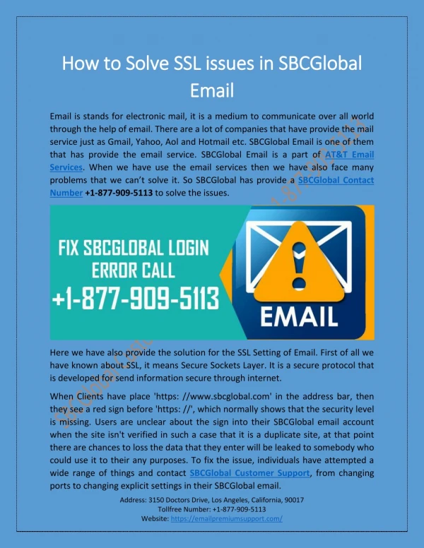 How to Solve SSL Setting in SBCGlobal Email