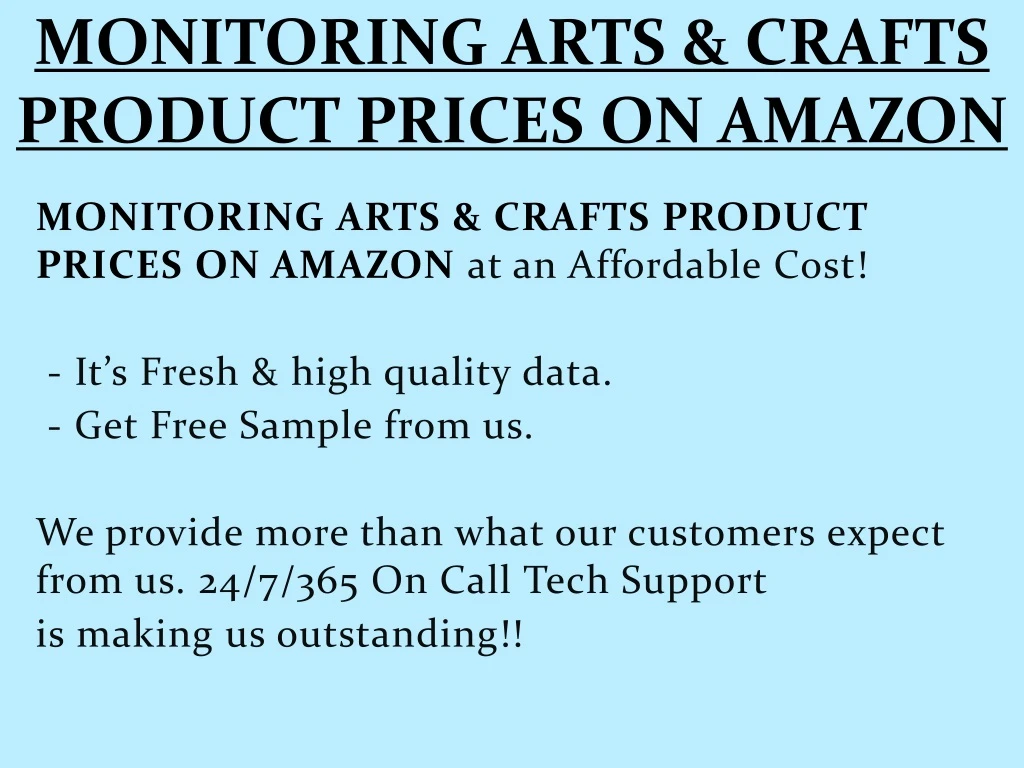 monitoring arts crafts product prices on amazon