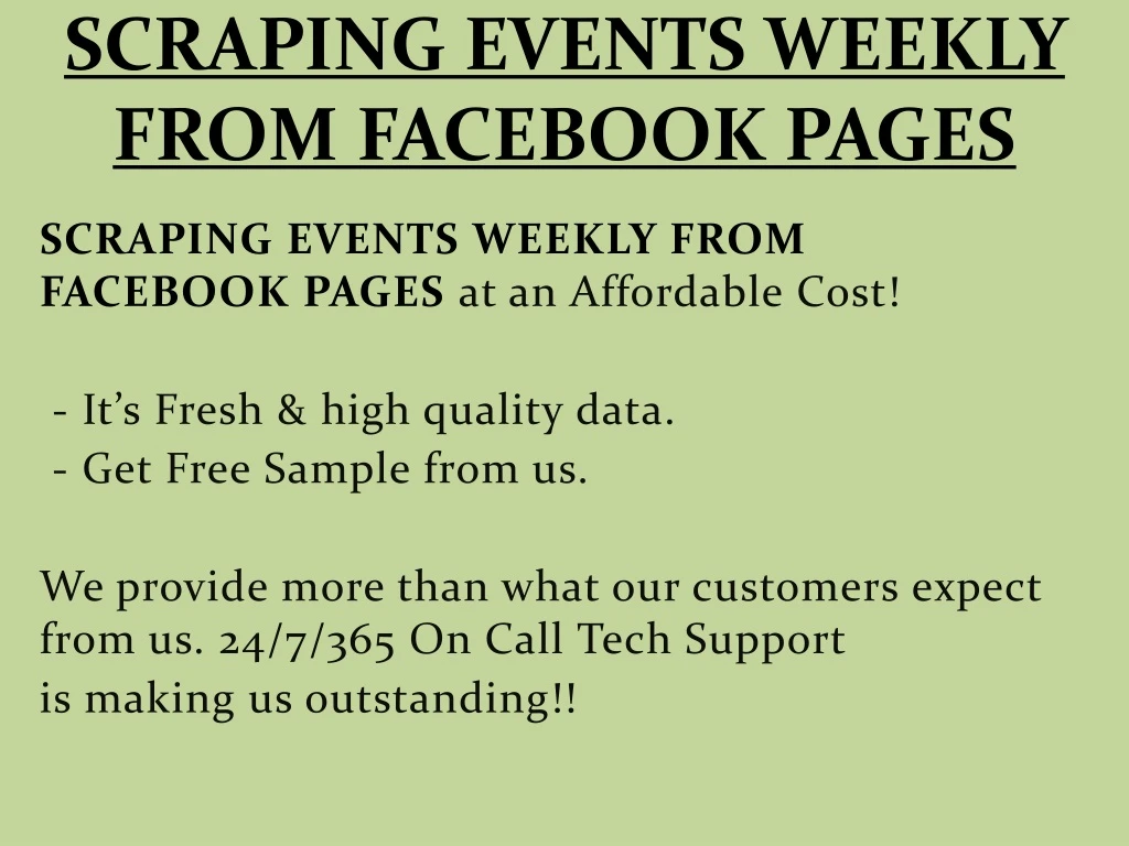 scraping events weekly from facebook pages