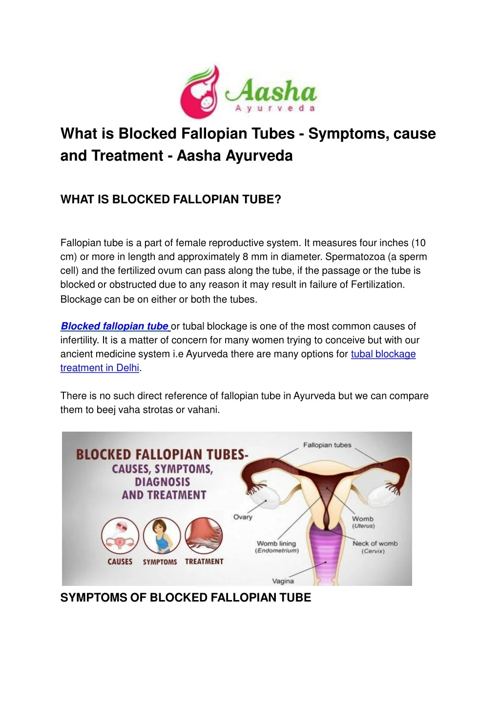 what is blocked fallopian tubes symptoms cause