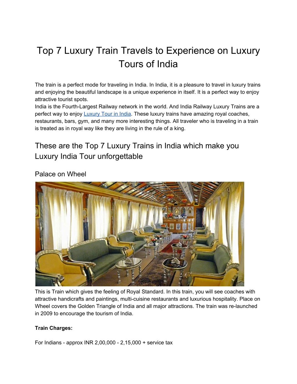 top 7 luxury train travels to experience