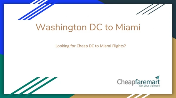 Book Cheap Flight from DC to Miami