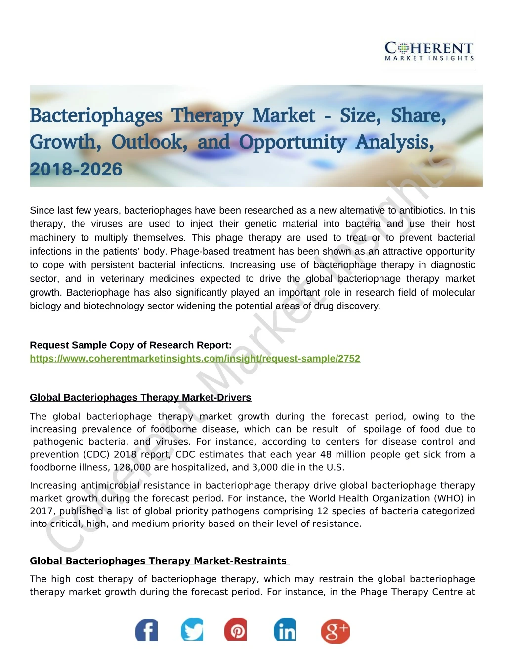 bacteriophages therapy market size share