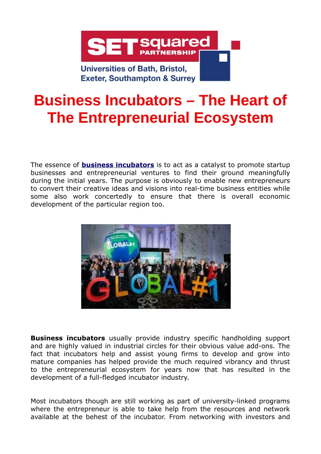 business incubators the heart