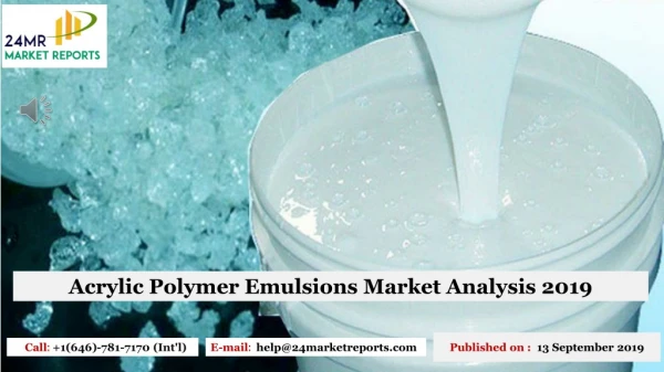 Acrylic Polymer Emulsions Market Analysis 2019