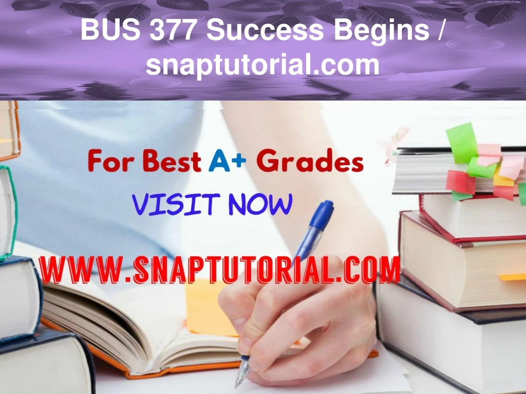 bus 377 success begins snaptutorial com