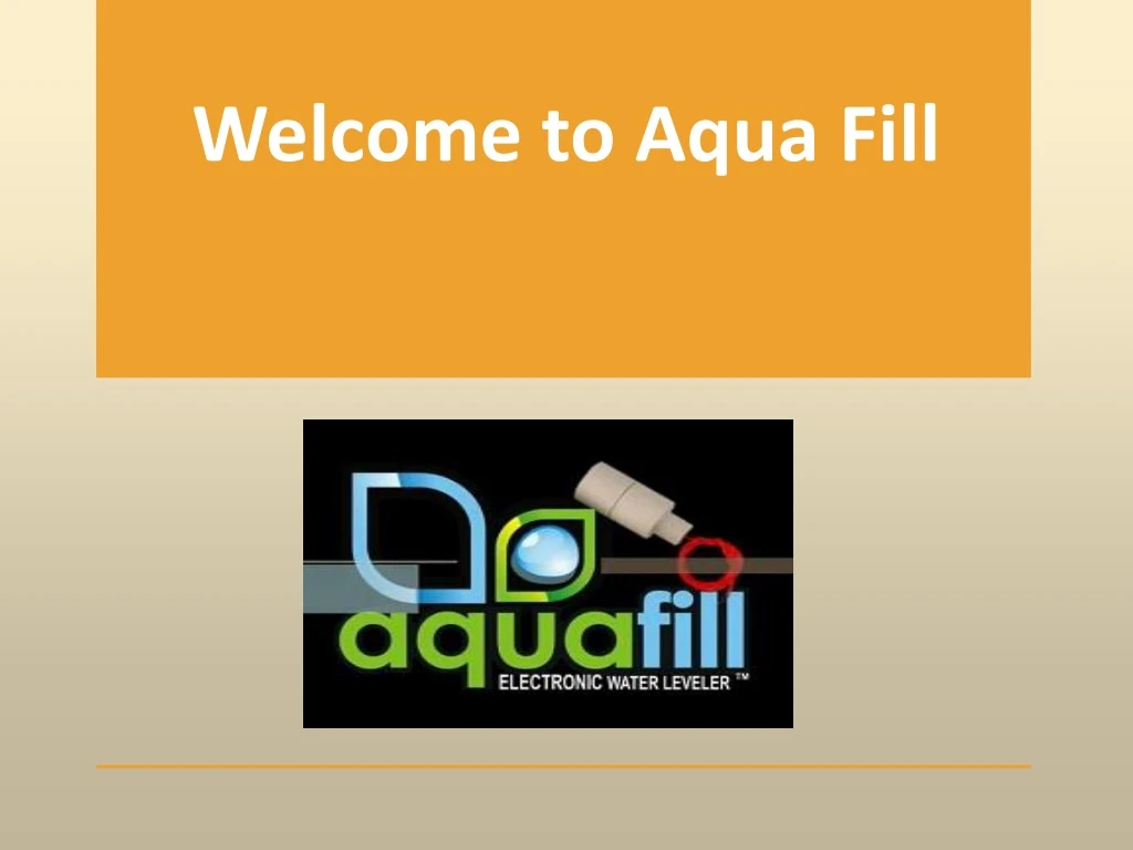 welcome to aqua fill
