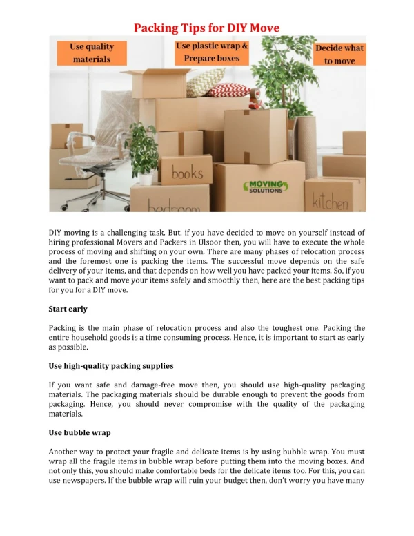 Packing Tips for DIY Move