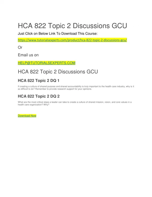 hca 822 topic 2 discussions gcu just click