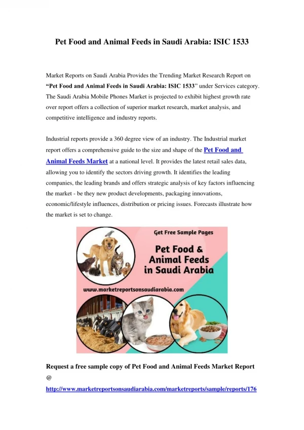 Pet Food and Animal Feeds Market in Saudi Arabia - Outlook to 2023