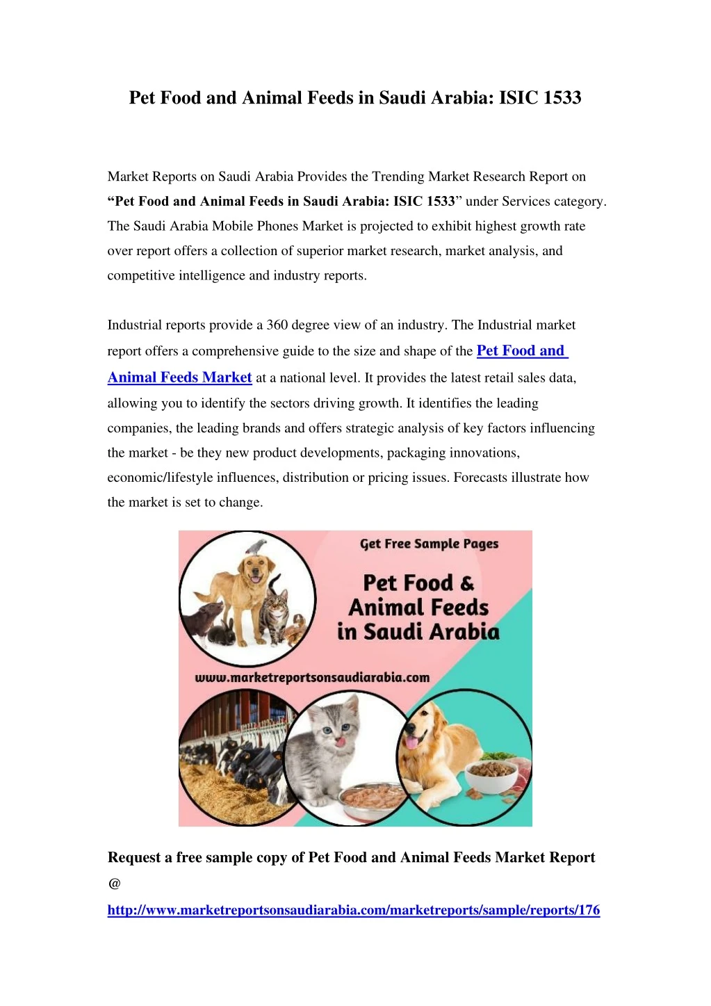 pet food and animal feeds in saudi arabia isic