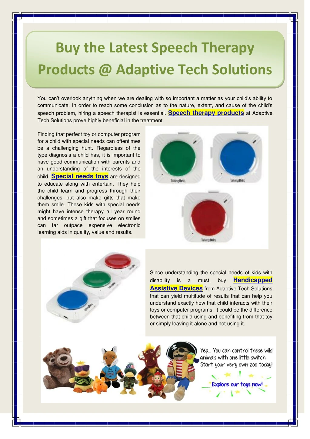 buy the latest speech therapy products @ adaptive