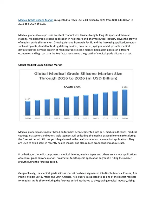 Medical Grade Silicone Market