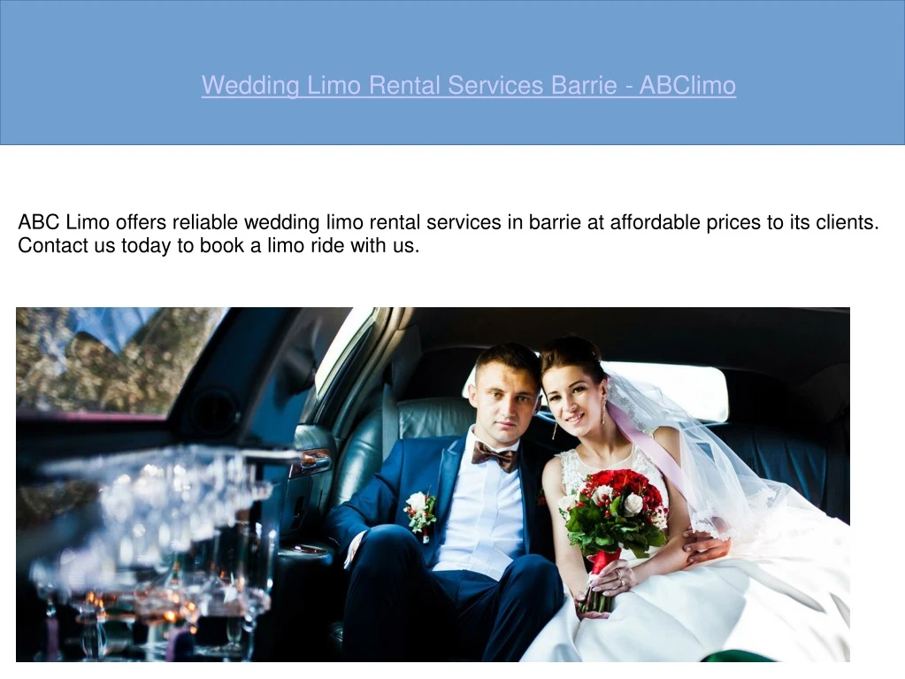 wedding limo rental services barrie abclimo