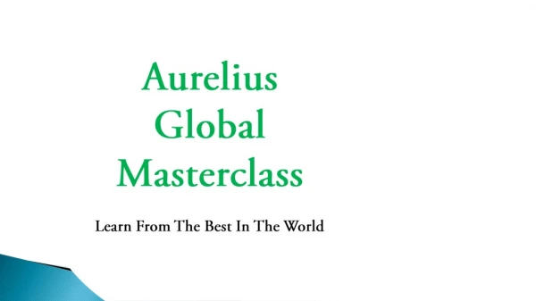 aurelius global masterclass