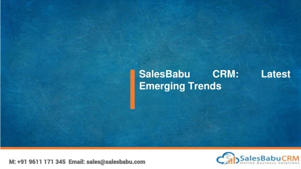 SalesBabu CRM: Latest Emerging Trends