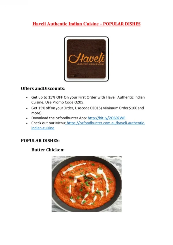 25% Off -Haveli Authentic Indian Cuisine-Broadbeach - Order Food Online