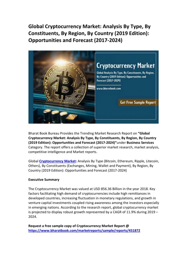 Global Cryptocurrency Market Report 2019-2024
