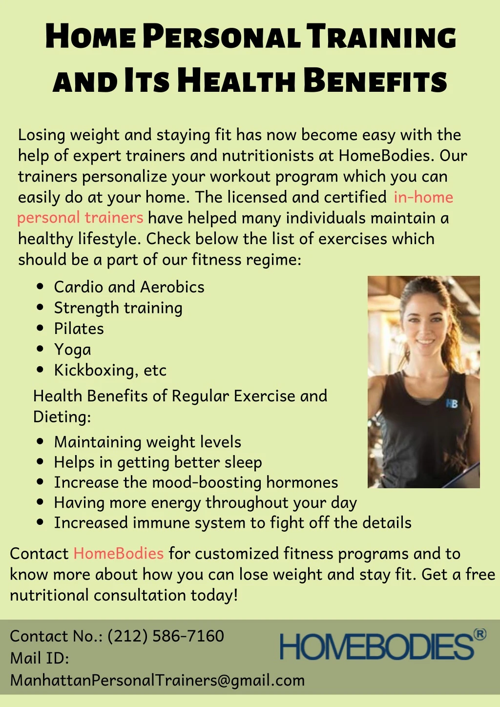 home personal training and its health benefits