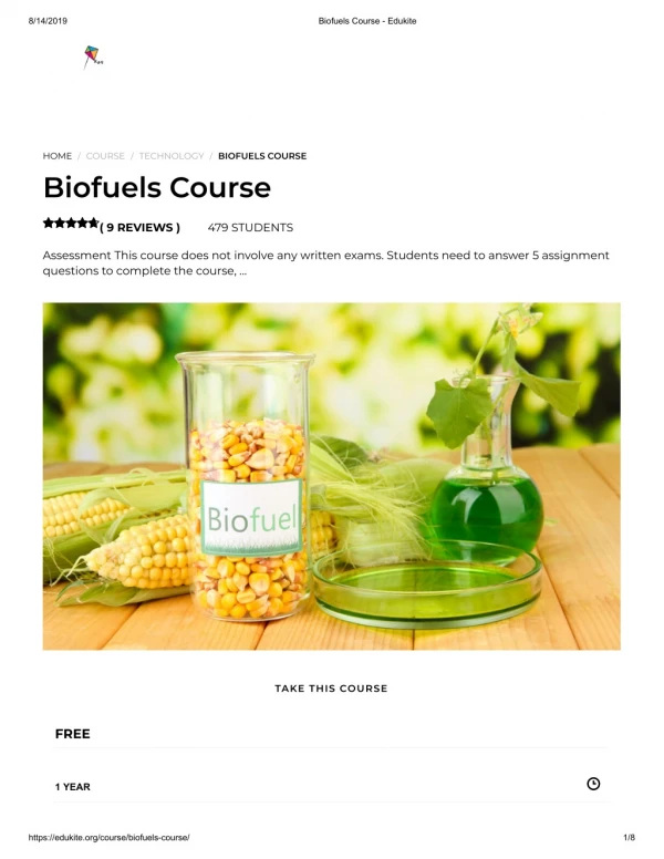 Biofuels Course - Edukite