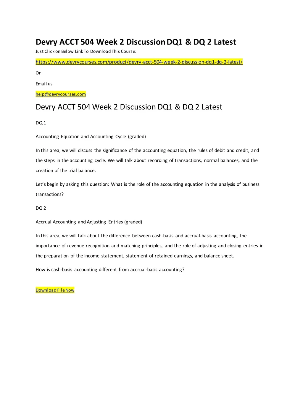 devry acct 504 week 2 discussion dq1 dq 2 latest