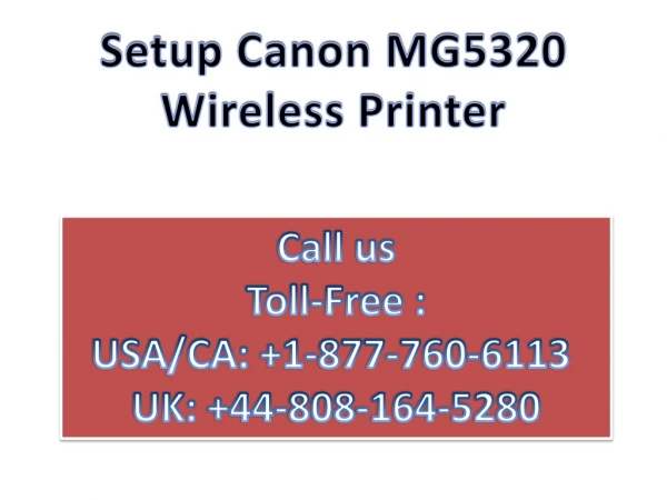 Setup Canon MG5320 Wireless Printer